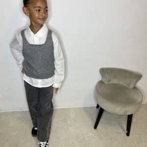 TOP MAILLE + CHEMISE GRIS
