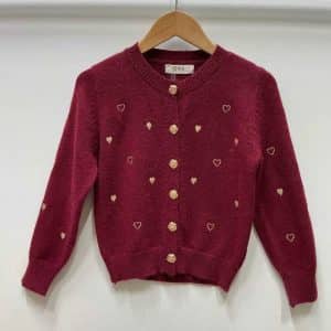 Gilet cœur bordeaux