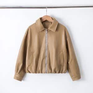 Veste Vintage Simili cuir Beige