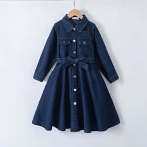 Magnifique robe en jeans brute longue