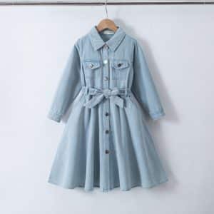 Magnifique robe en jeans clair  longue