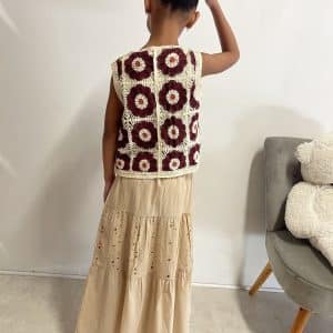 Top crochet bordeaux