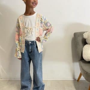 Gilet crochet multicouleur