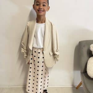 Jupe beige petit pois