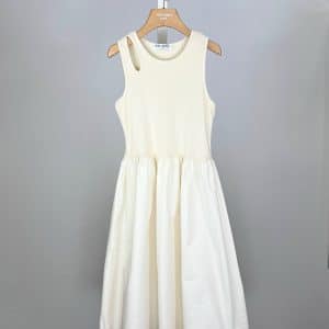 Robe Layana bi matière beige